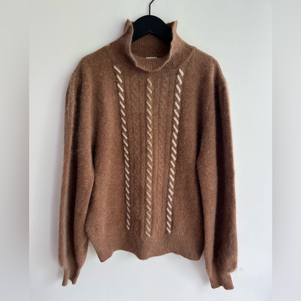vintage Y2K lambswool Angora Sweater Puff sleeve Made in Macau  Medium